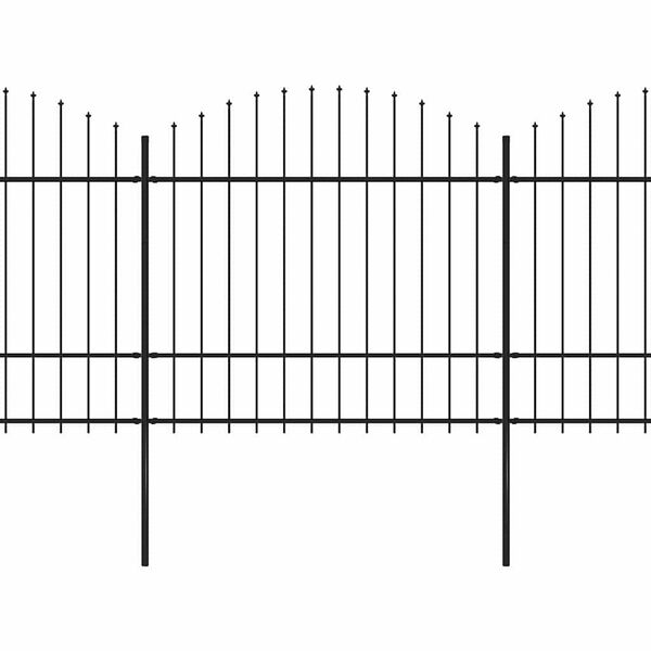 vidaXL Ogrodzenie ogrodowe z wł&oacute;cznią, stalowe, 1070x175 cm, czarne