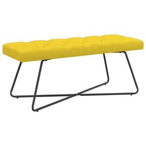 vidaXL Ławka z guzikami Jasnoż&oacute;łty 110 x 40 x 46 cm tkanina Pikowane
