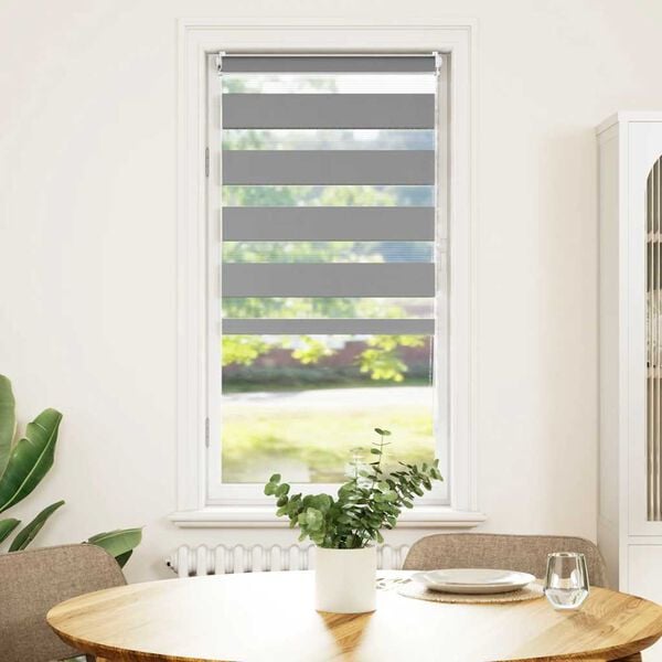 vidaXL Roleta Zebra 60,9x120 cm Szerokość tkaniny 56,7 cm szara