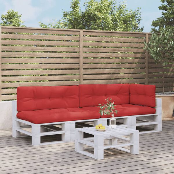 vidaXL Poduszki na palety, 5 szt., czerwone, tkanina