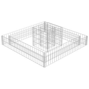 vidaXL Donica gabionowa z galwanizowanej stali, 120x120x20 cm