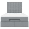 vidaXL Rama ł&oacute;żka otomana z materacem, jasnoszara, 120x200 cm, tkanina