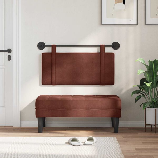 vidaXL Wisząca Głowa Gładki Błyszczący Brąz 90 x 55 x 5 cm Antyczny PU