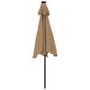 vidaXL Parasol ogrodowy LED, stalowy słupek, taupe, 225x225x212 cm