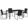 vidaXL Zestaw do jadalni w ogrodzie 5 pcs Czarny