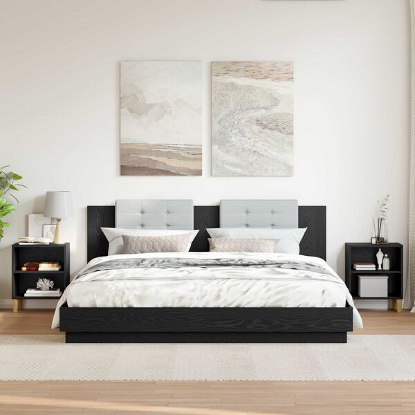 vidaXL Szafka pod ł&oacute;żko 2 pcs Czarny Dąb 40 x 30 x 50 cm