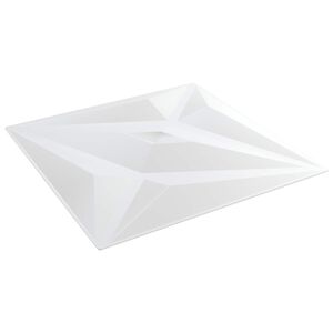 vidaXL Panele ścienne 12 szt. 50 x 50 cm Biała gwiazda Pianka XPS