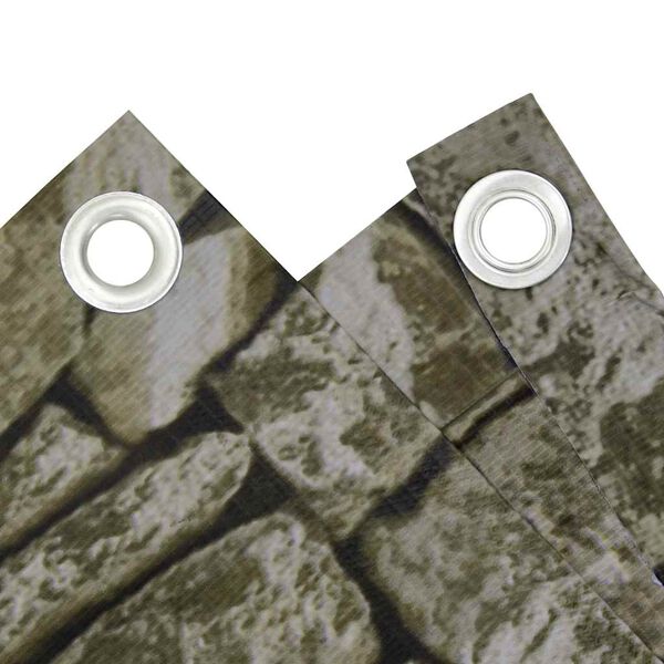 vidaXL Osłona balkonowa, wz&oacute;r kamieni, 700x120 cm, PVC