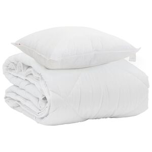 vidaXL Letni Kołdra z poduszką 2 pcs Biały Mikrofibra