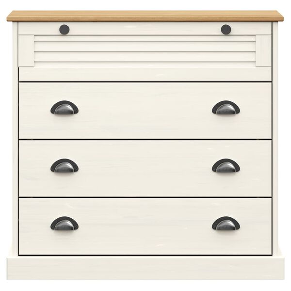 vidaXL Komoda VIGO, biała, 80x40x76 cm, lite drewno sosnowe