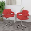 vidaXL Obrotowe krzesła stołowe, 2 szt, winna czerwień, sztuczna sk&oacute;ra