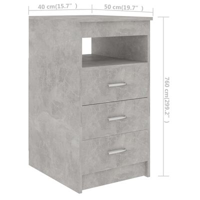 vidaXL Komoda, szarość betonu, 40x50x76 cm, materiał drewnopochodny