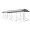 vidaXL Kojec dla psa, z dachem, srebrny, 2x14x2,5m, stal galwanizowana