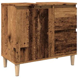 vidaXL Szafka pod umywalkę, stare drewno, 65x33x60 cm