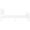 vidaXL Metalowa rama ł&oacute;żka z wezgłowiem i zan&oacute;żkiem, biała, 150x200 cm