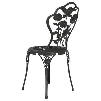 vidaXL Krzesła bistro, 2 szt., odlewane aluminium, czarne