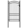 vidaXL Brama ogrodzeniowa Emmen z łukowym dachem, stalowa, 100x123,5 cm, czarna