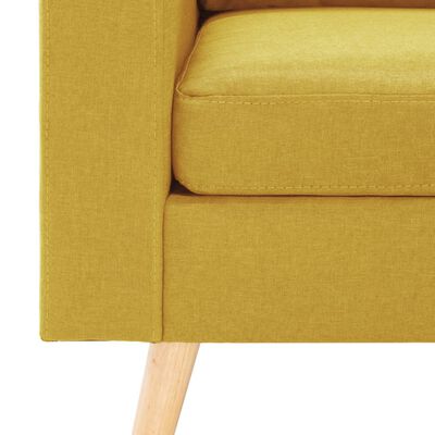 vidaXL 2-osobowa sofa, żółta, tapicerowana tkaniną