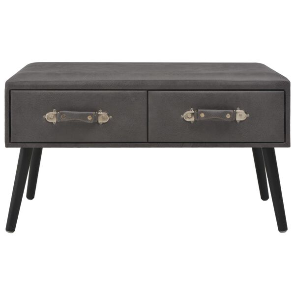 vidaXL Stolik kawowy, szary, 80x40x46 cm, sztuczna skóra