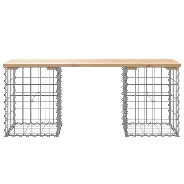 vidaXL Ławka ogrodowa, gabion, 103x31x42 cm, lite drewno sosnowe