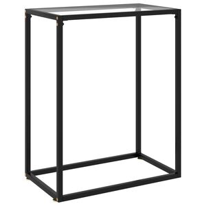 vidaXL Stolik konsolowy, przezroczysty, 60x35x75 cm, szkło hartowane