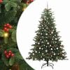 vidaXL Sztuczna choinka z podstawą Zielony 210 cm PVC, Metal i Plastik