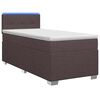 vidaXL Ł&oacute;żko Box Spring z materacem i LED Ciemny brąz 90 x 200 cm