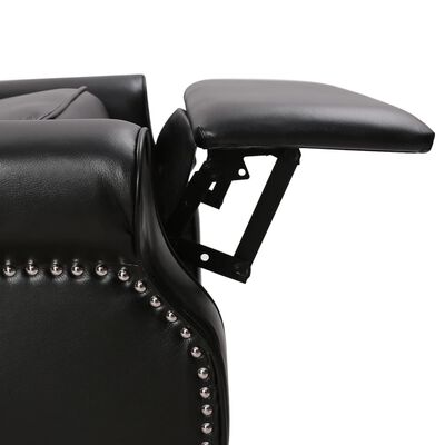 vidaXL Fotel masujący, czarny, sztuczna skóra z połyskiem