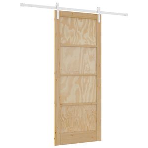 vidaXL Drzwi przesuwne 86 x 211 cm Lite drewno sosnowe
