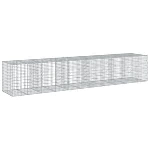 vidaXL Kosz gabionowy z pokrywą, 550x100x100 cm, galwanizowane żelazo