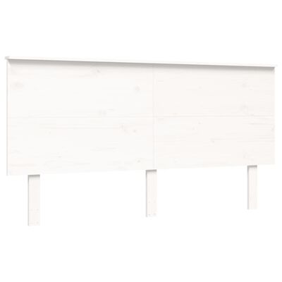 vidaXL Łóżko dla seniora, z wezgłowiem, białe, 160x200 cm, lite drewno