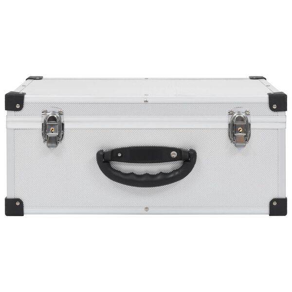 vidaXL Walizka na 60 płyt CD, aluminiowa, ABS, srebrna