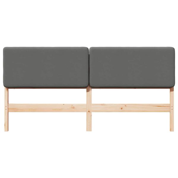 vidaXL Tapicerowane wezgłowie Z zagł&oacute;wkiem Brązowy i jasnoszary 200 cm