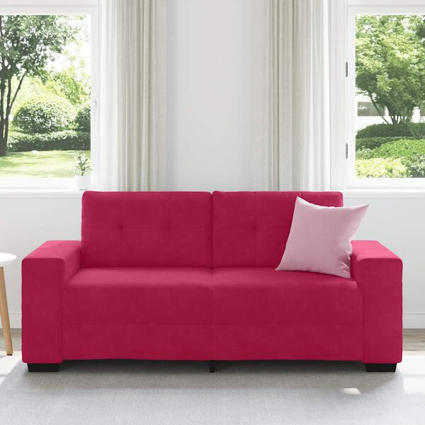 vidaXL Sofa dwuosobowa, wino czerwone, 180x77x82 cm, aksamit