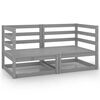 vidaXL 2-osobowa sofa ogrodowa, szara, lite drewno sosnowe