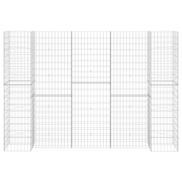 vidaXL Donica gabionowa w kształcie H, drut stalowy, 260x40x200 cm