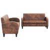 vidaXL Zestaw 2 sof ze sztucznego zamszu, brązowy