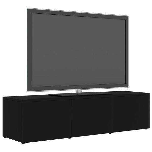 vidaXL Szafka pod TV, czarna, 120x34x30 cm, materiał drewnopochodny