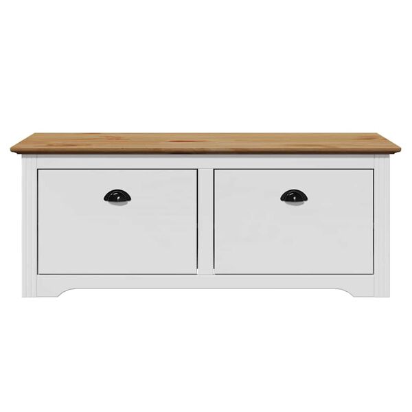 vidaXL Ławka do przedpokoju, BODO, biało-brązowa, 114x40x45 cm