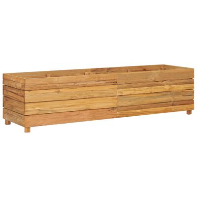 vidaXL Podwyższona donica 150x40x38 cm drewno tekowe z recyklingu/stal