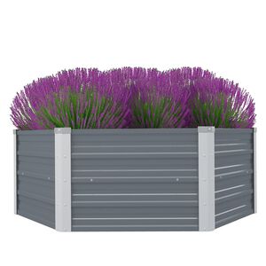 vidaXL Donica do podniesionej grządki 129x129x45cm, stal galwanizowana