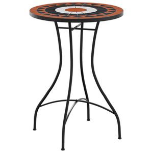 vidaXL Mozaikowy stolik bistro, terakotowo-biały &Oslash;50x70 cm, ceramiczny