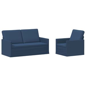 vidaXL Zestaw Sof 2 pcs niebieski tkanina