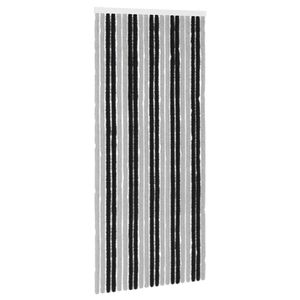 vidaXL Firanka owadobojna z chenillu Szary i czarny 90 x 200 cm