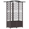 vidaXL Podniesione ł&oacute;żko z kratką i dachem brązowy 122 x 40 x 138 cm