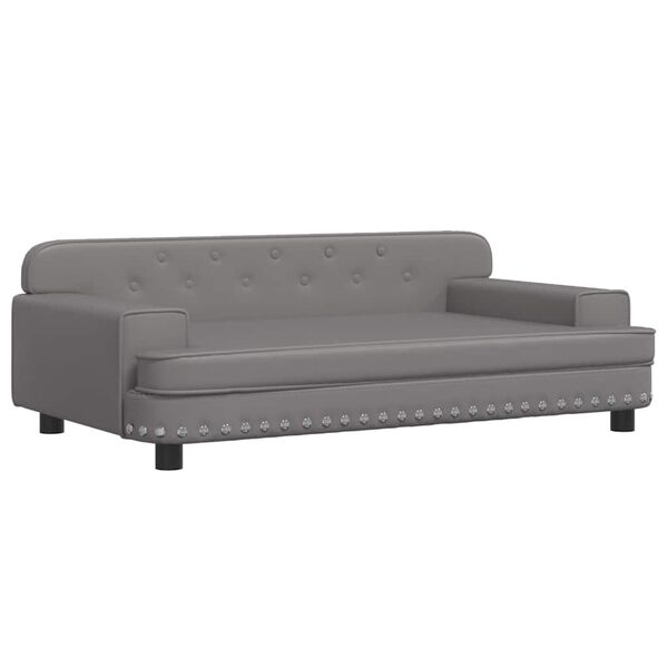vidaXL Sofa dla dzieci, szara, 90x53x30 cm, sztuczna sk&oacute;ra
