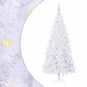 vidaXL Sztuczna choinka z 300 diodami LED Biały 210 cm PVC i stal