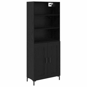 vidaXL Highboard Czarny Dąb 69,5 x 34 x 180 cm Drewno inżynieryjne
