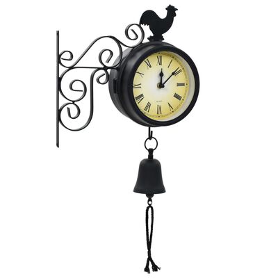 vidaXL Ścienny zegar ogrodowy z termometrem, vintage