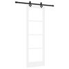vidaXL Drzwi przesuwne Biały 73,5 x 211 cm Lite drewno sosnowe i szkło